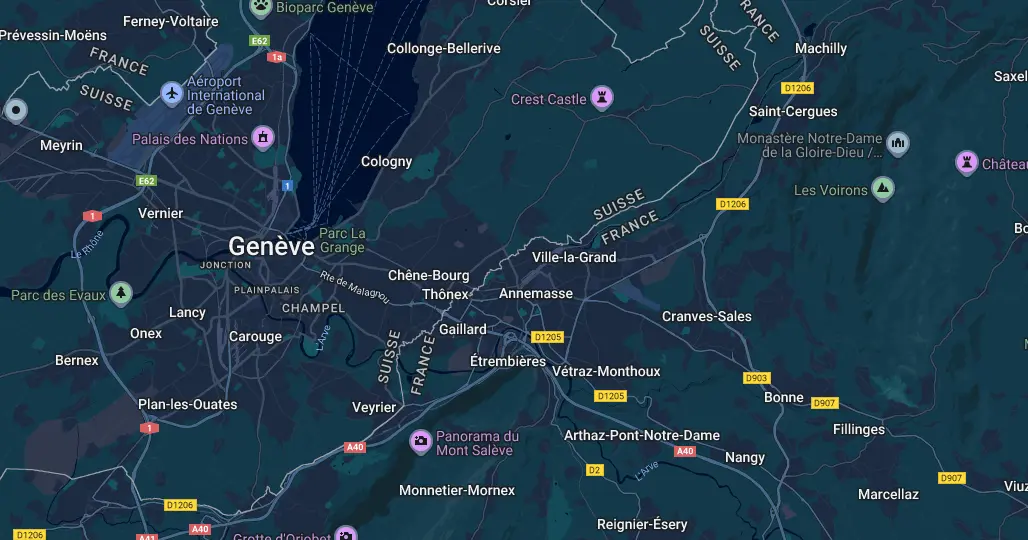 Carte de Annemasse et de ses quartiers sensibles