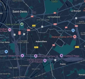 Carte de Aubervilliers et de ses quartiers chauds