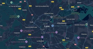 Carte de Lyon et de ses quartiers sensibles