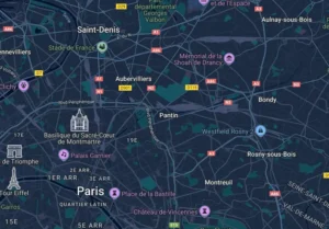 Carte de Pantin et de ses quartiers sensibles