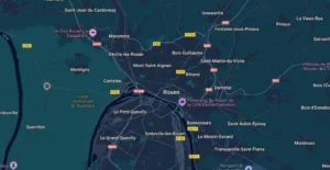 Carte de Rouen et de ses quartiers sensibles