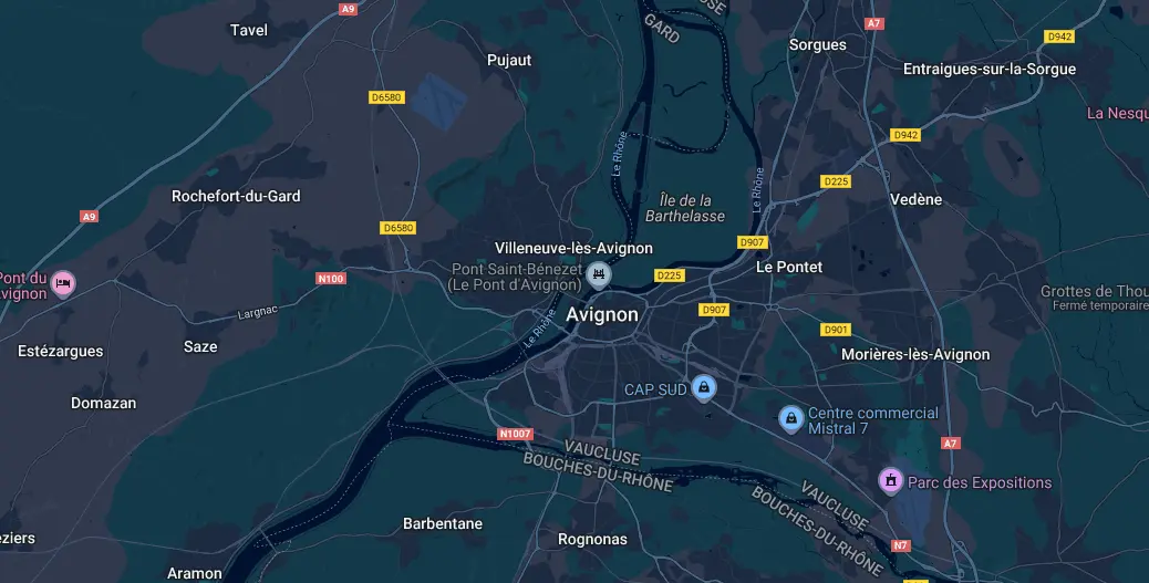 Carte de Avignon et de ses quartiers sensibles